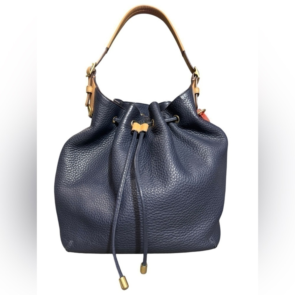COACH Legacy Drawstring Handbag in Soft Pebbled Leather Midnight/Brass # 25306